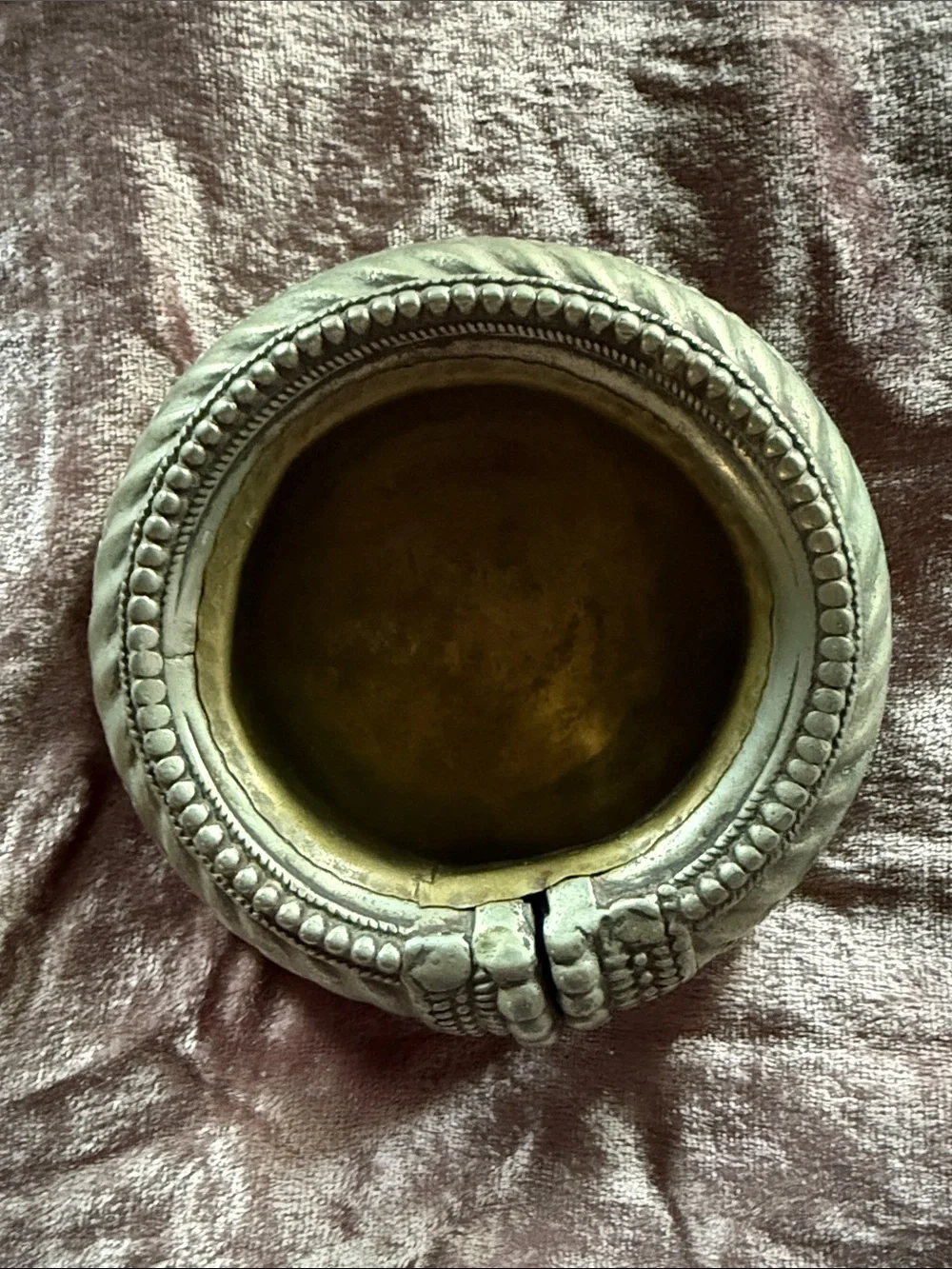 Vintage Bedouin bracelet/anklet made into dish/ candle holder